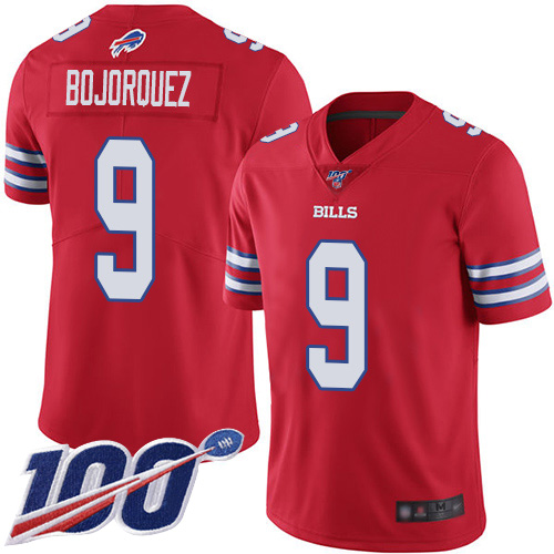 Men Buffalo Bills 9 Corey Bojorquez Limited Red Rush Vapor Untouchable 100th Season NFL Jersey